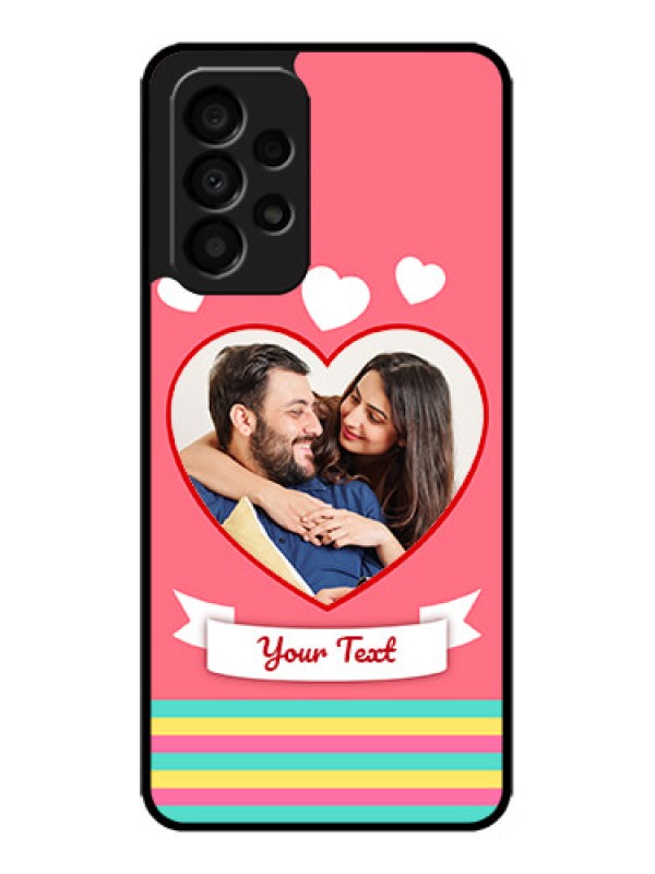 Custom Galaxy A33 5G Custom Metal Phone CaseLove Shapes Doodle Design