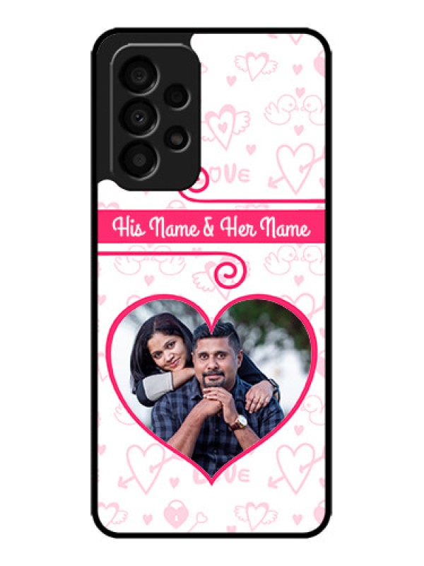 Custom Galaxy A33 5G Custom Metal Phone CaseHeart Shape Love Design