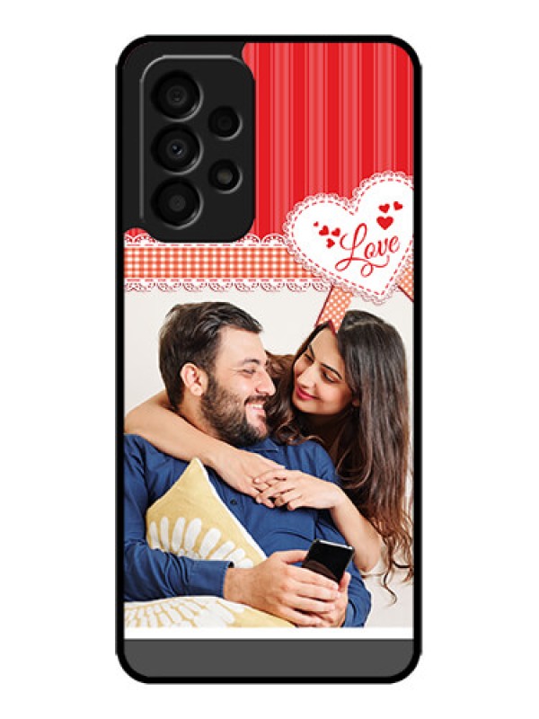 Custom Galaxy A33 5G Custom Metal Phone CaseRed Love Pattern Design