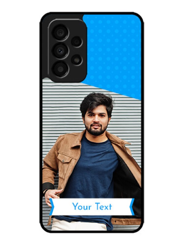 Custom Galaxy A33 5G Custom Metal Phone CaseSimple Blue Color Design