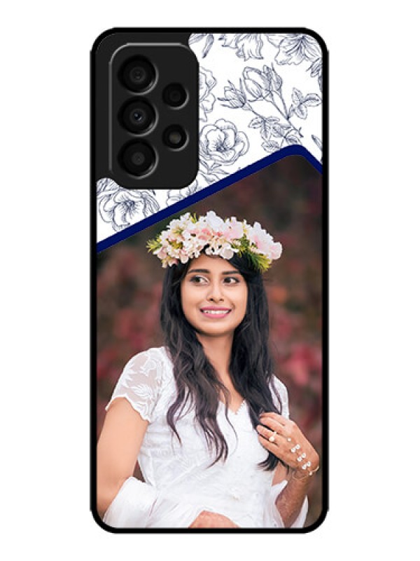 Custom Galaxy A33 5G Custom Metal Phone CaseClassy Floral Design