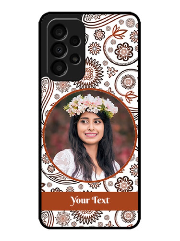 Custom Galaxy A33 5G Custom Metal Phone CaseAbstract Flower Design