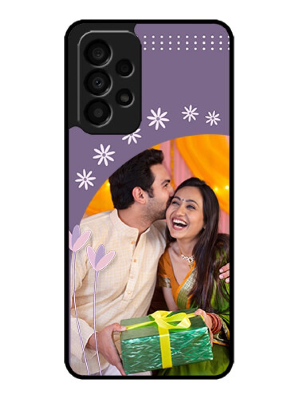 Custom Galaxy A33 5G Custom Metal Phone CaseLavender Flowers Design