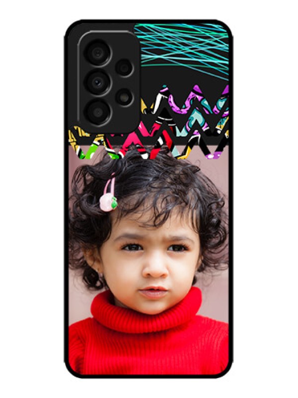 Custom Galaxy A33 5G Custom Metal Phone CaseNeon Abstract Design