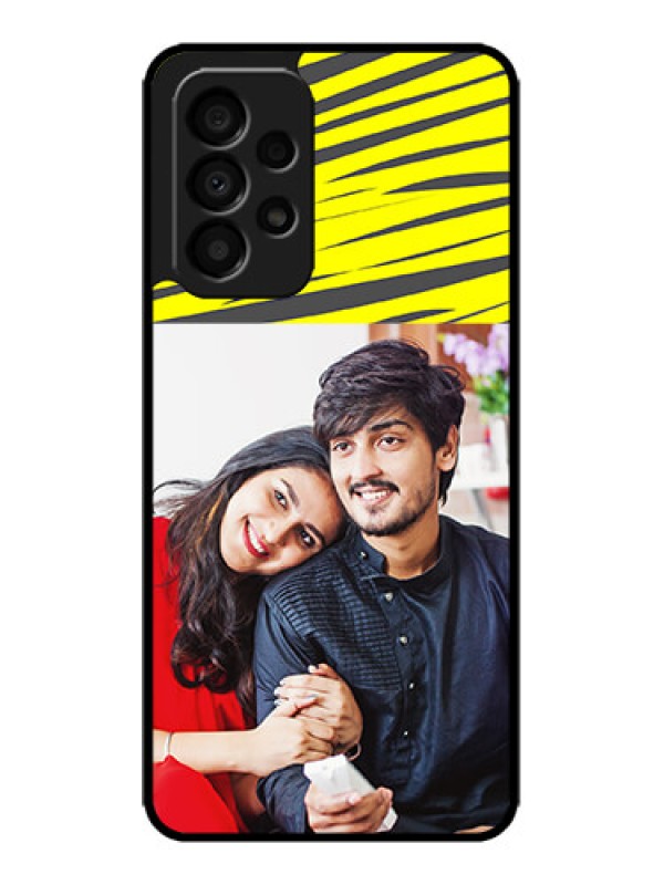 Custom Galaxy A33 5G Custom Metal Phone CaseYellow Abstract Design