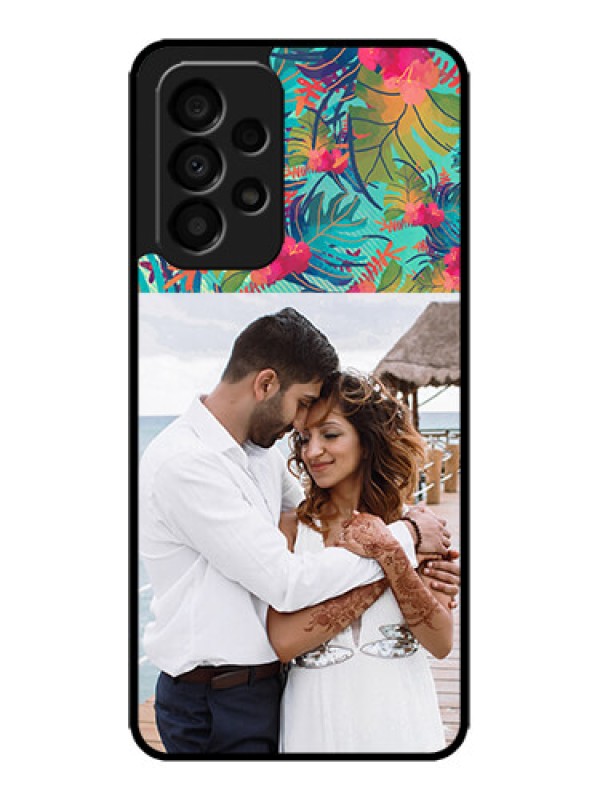 Custom Galaxy A33 5G Custom Metal Phone CaseWatercolor Floral Design