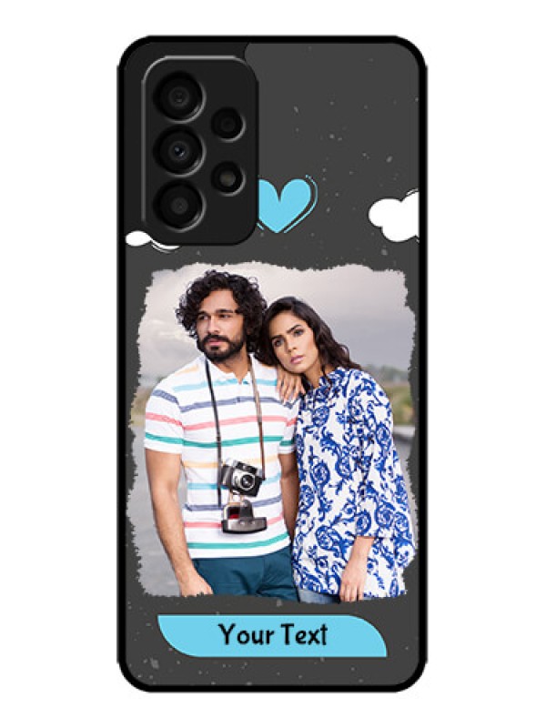 Custom Galaxy A33 5G Custom Metal Phone CaseSplashes With Love Doodles Design