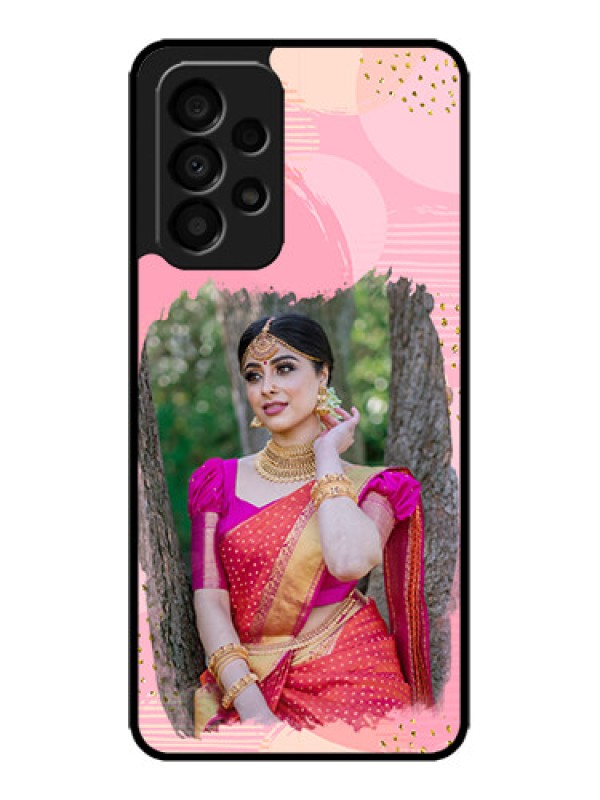 Custom Galaxy A33 5G Custom Metal Phone CaseGold Glitter Splash Design