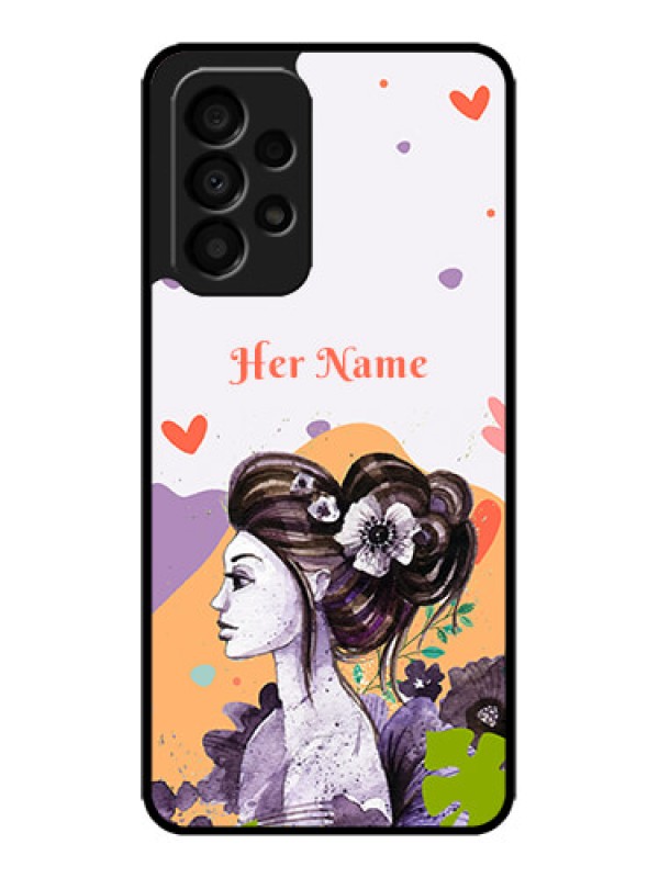 Custom Galaxy A33 5G Custom Metal Phone CaseWoman And Nature Design