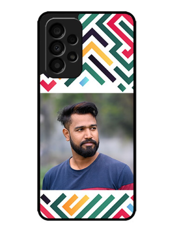 Custom Galaxy A33 5G Custom Metal Phone CaseColorful Maze Pattern Design