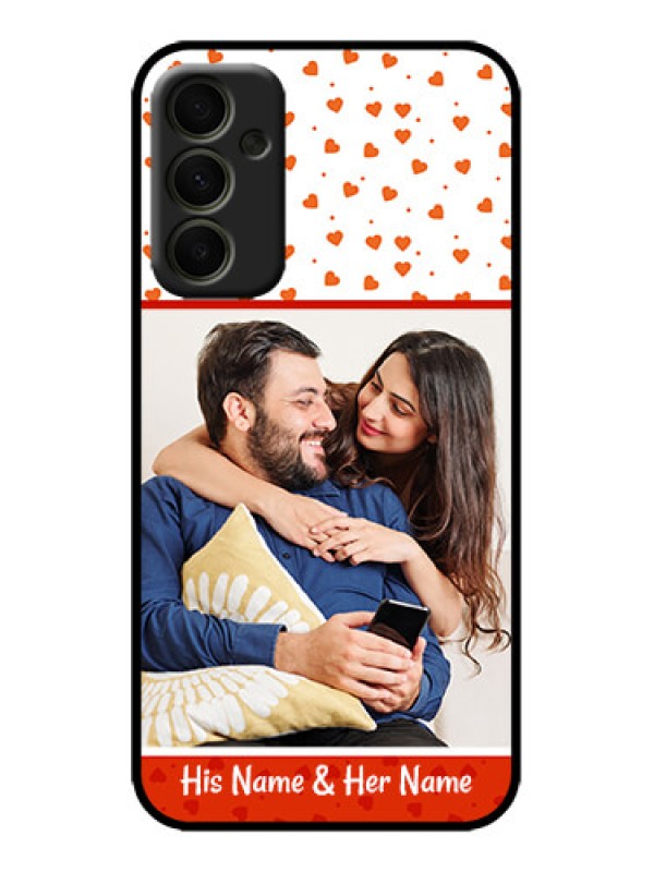 Custom Galaxy A34 5G Custom Metal Phone Case - Orange Love Symbol Design