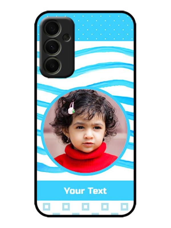 Custom Galaxy A34 5G Custom Metal Phone Case - Simple Blue Case Design