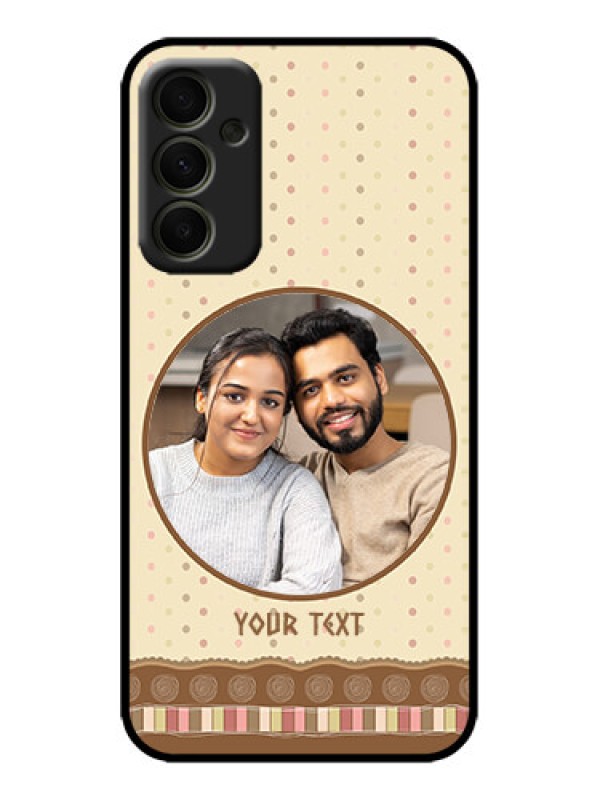 Custom Galaxy A34 5G Custom Metal Phone Case - Brown Dotted Mobile Case Design