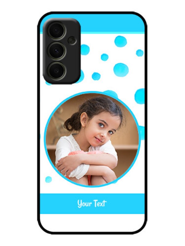 Custom Galaxy A34 5G Custom Metal Phone Case - Blue Bubbles Pattern Design