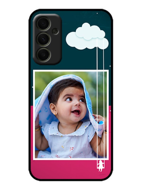 Custom Galaxy A34 5G Custom Metal Phone Case - Cute Girl With Cloud Design