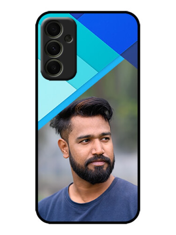 Custom Galaxy A34 5G Custom Metal Phone Case - Blue Pattern Design