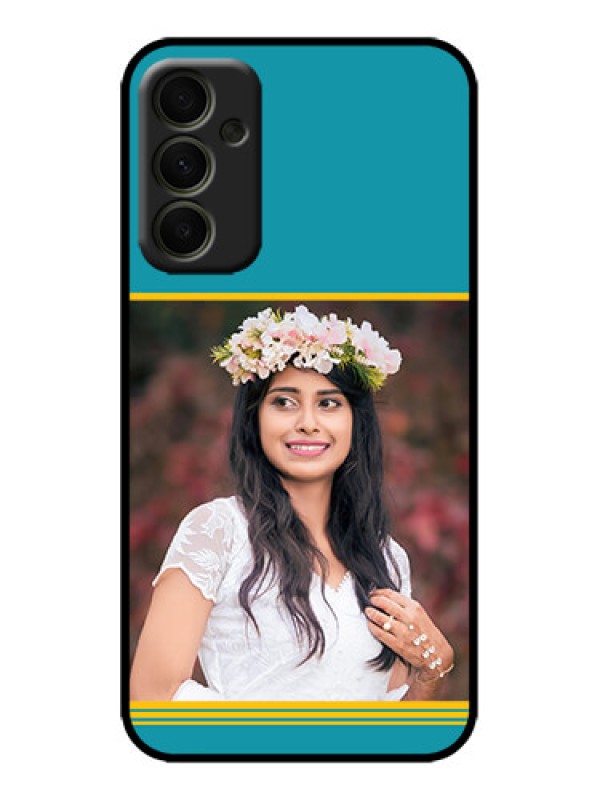 Custom Galaxy A34 5G Custom Metal Phone Case - Yellow and Blue Design