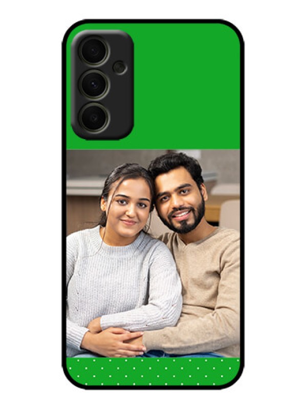 Custom Galaxy A34 5G Custom Metal Phone Case - Green Pattern Design