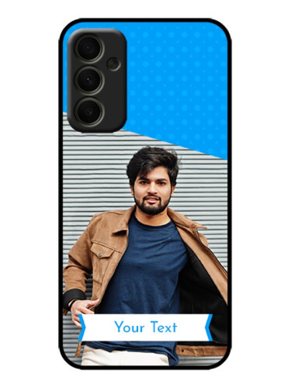 Custom Galaxy A34 5G Custom Metal Phone Case - Simple Blue Color Design