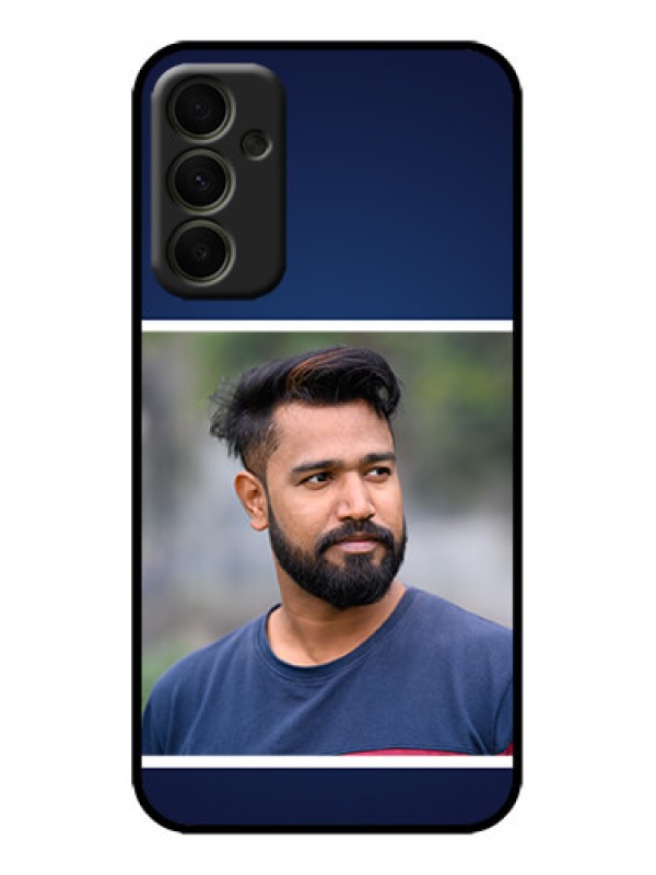 Custom Galaxy A34 5G Custom Metal Phone Case - Simple Royal Blue Design