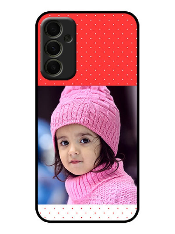 Custom Galaxy A34 5G Custom Metal Phone Case - Red Pattern Design