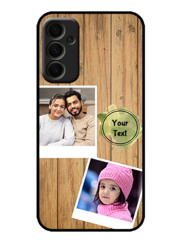 Custom Galaxy A34 5G Custom Metal Phone Case - Wooden Texture Design