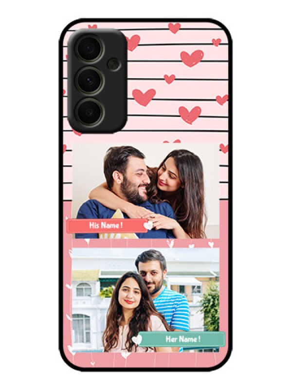 Custom Galaxy A34 5G Custom Metal Phone Case - Photo With Heart Design