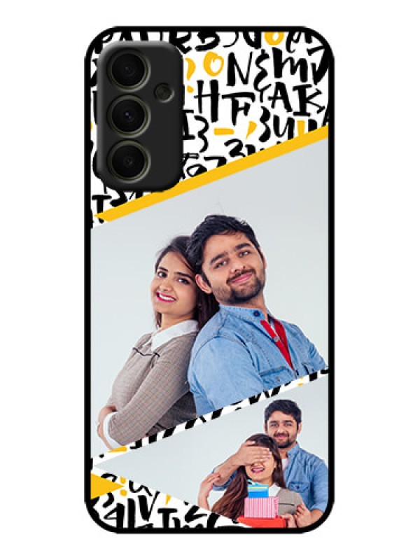 Custom Galaxy A34 5G Custom Metal Phone Case - Letters Pattern Design