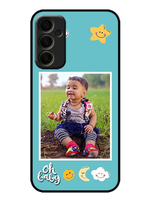 Custom Galaxy A34 5G Custom Metal Phone Case - Smiley Kids Stars Design