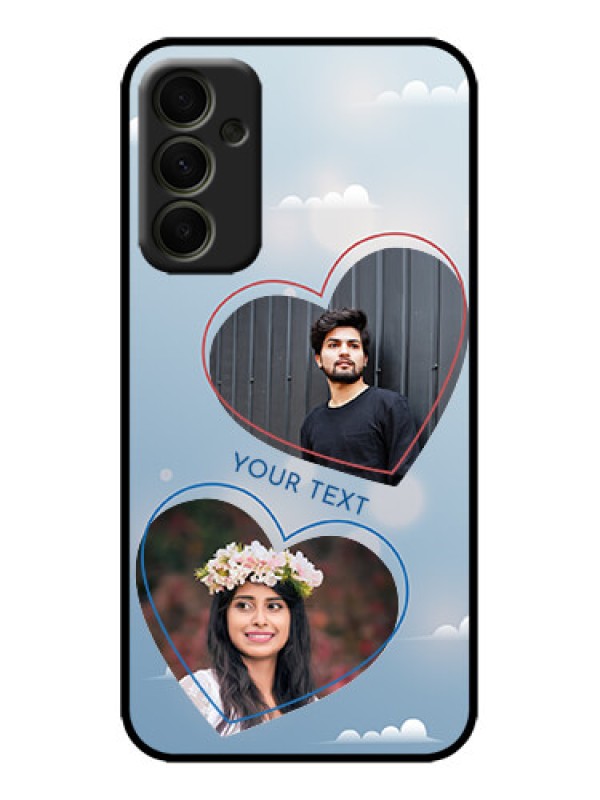 Custom Galaxy A34 5G Custom Metal Phone Case - Blue Color Couple Design