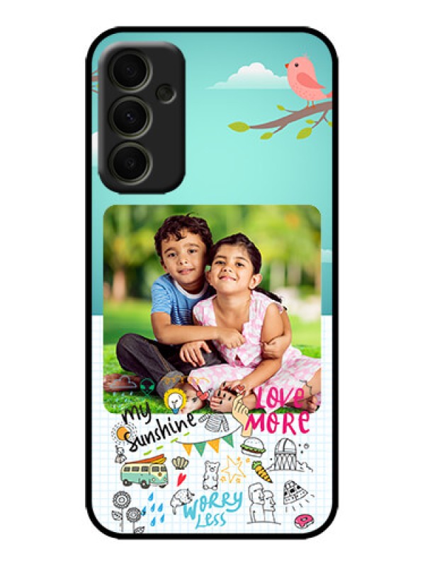 Custom Galaxy A34 5G Custom Metal Phone Case - Doodle Love Design