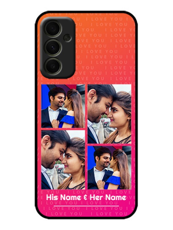 Custom Galaxy A34 5G Custom Metal Phone Case - I Love You Pink Design