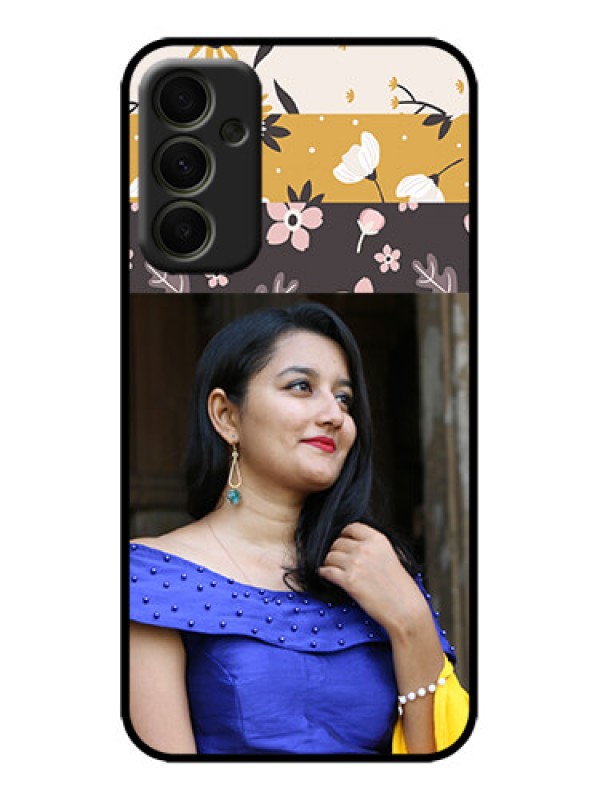 Custom Galaxy A34 5G Custom Metal Phone Case - Stylish Floral Design