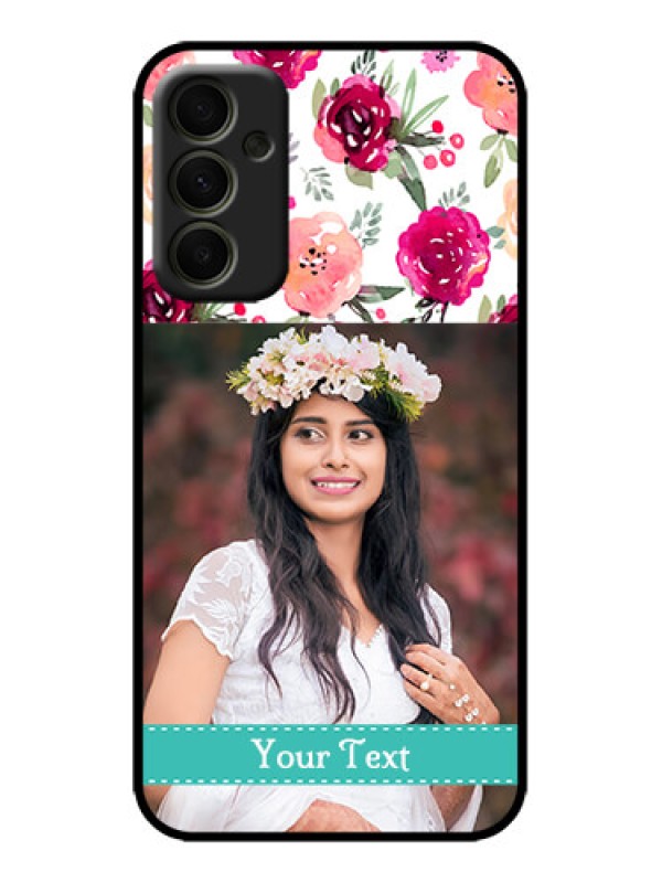 Custom Galaxy A34 5G Custom Metal Phone Case - Water Colors Floral Design