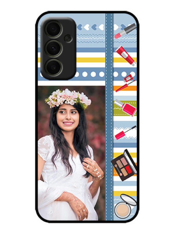 Custom Galaxy A34 5G Custom Metal Phone Case - Makeup Icons Design