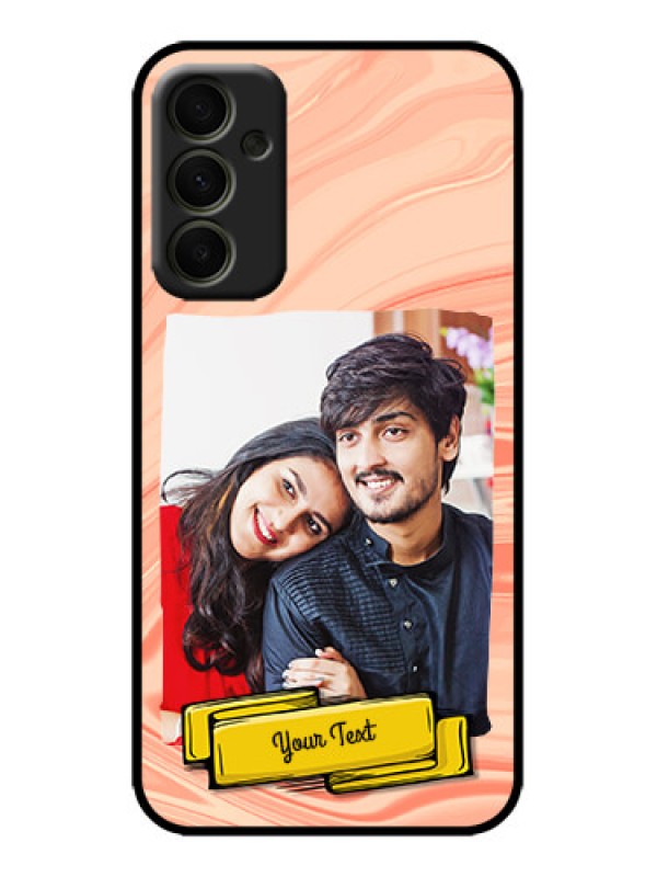 Custom Galaxy A34 5G Custom Metal Phone Case - Marble Texture Design