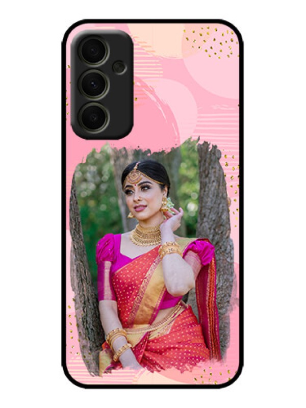 Custom Galaxy A34 5G Custom Metal Phone Case - Gold Glitter Splash Design