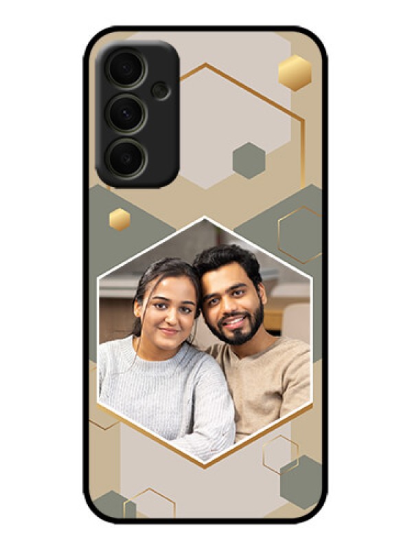 Custom Galaxy A34 5G Custom Metal Phone Case - Stylish Hexagon Pattern Design