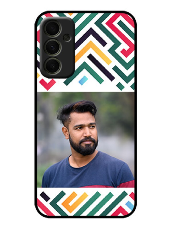 Custom Galaxy A34 5G Custom Metal Phone Case - Colorful Maze Pattern Design