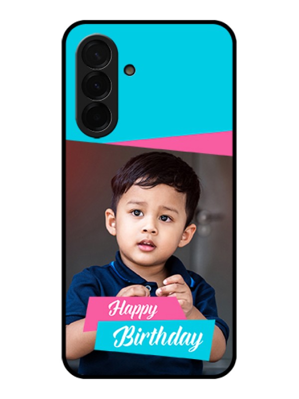 Custom Galaxy A36 5G Custom Metal Phone CaseWith Photo And Green Floral Design