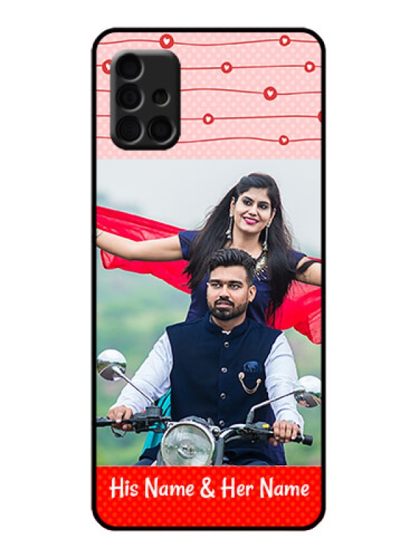 Custom Galaxy A51 Custom Metal Phone Case - Red Pattern Case Design