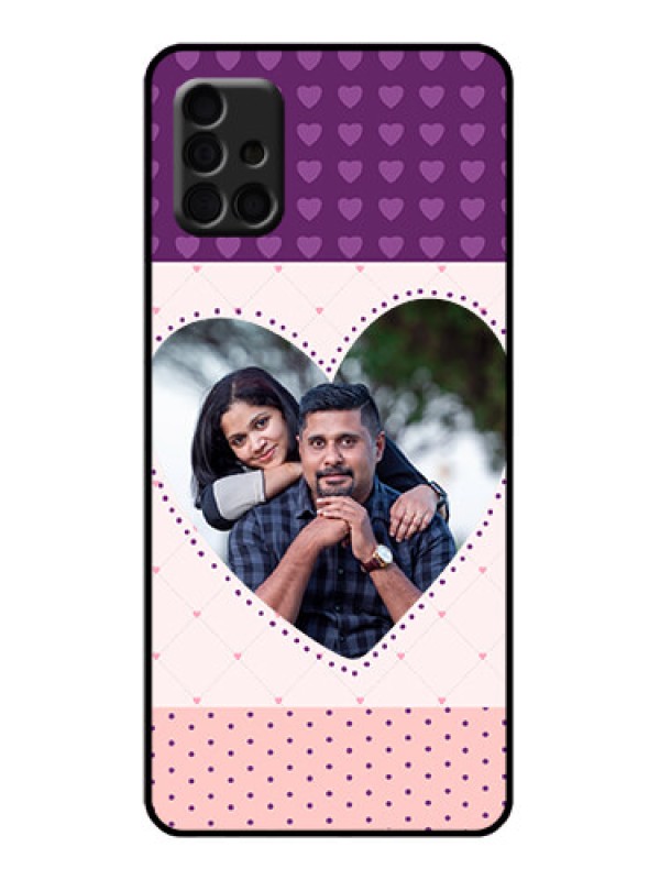 Custom Galaxy A51 Custom Metal Phone Case - Violet Love Dots Design