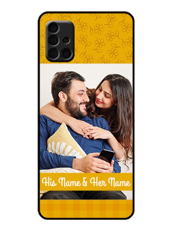 Custom Galaxy A51 Custom Metal Phone Case - Yellow Floral Design