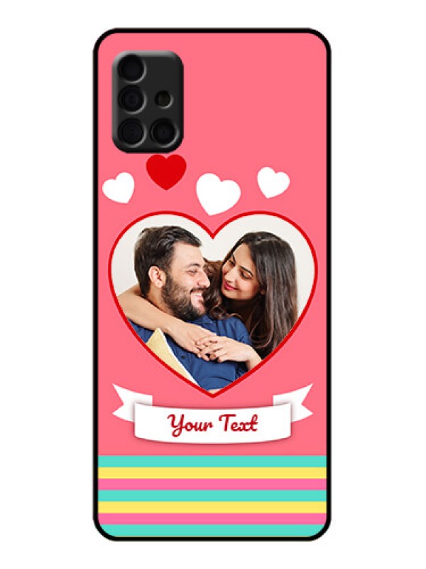 Custom Galaxy A51 Custom Metal Phone Case - Love Shapes Doodle Design