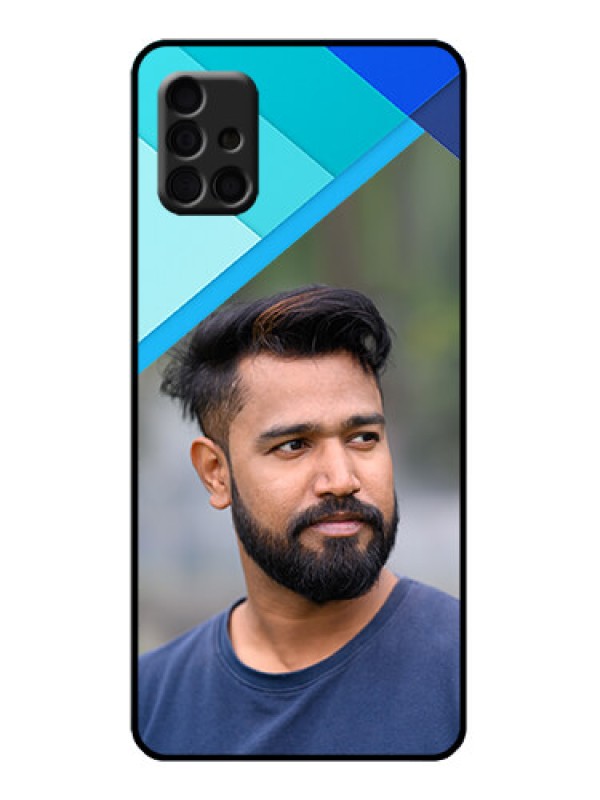 Custom Galaxy A51 Custom Metal Phone Case - Blue Pattern Design