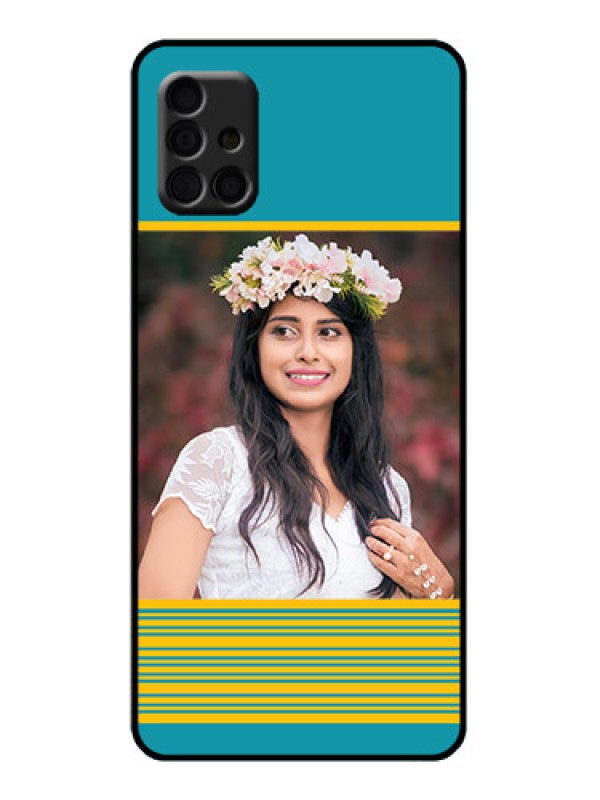 Custom Galaxy A51 Custom Metal Phone Case - Yellow and Blue Design