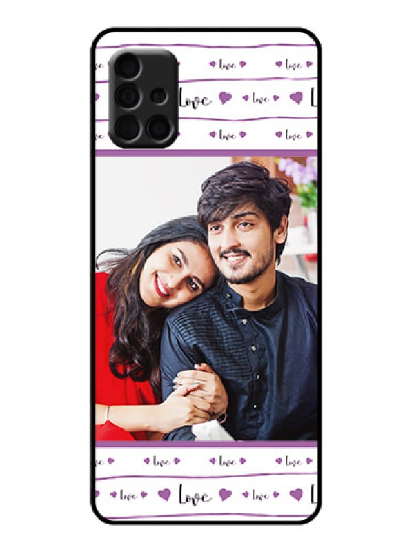 Custom Galaxy A51 Custom Metal Phone Case - Couples Heart Design