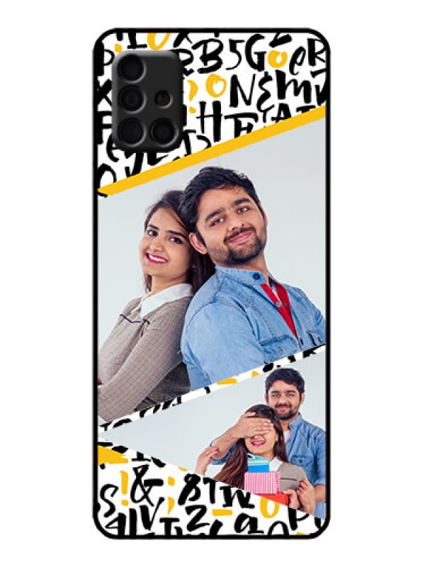 Custom Galaxy A51 Custom Metal Phone Case - Letters Pattern Design