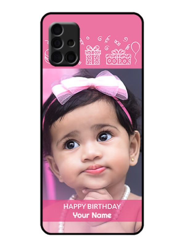 Custom Galaxy A51 Custom Metal Phone Case - With Birthday Line Art Design