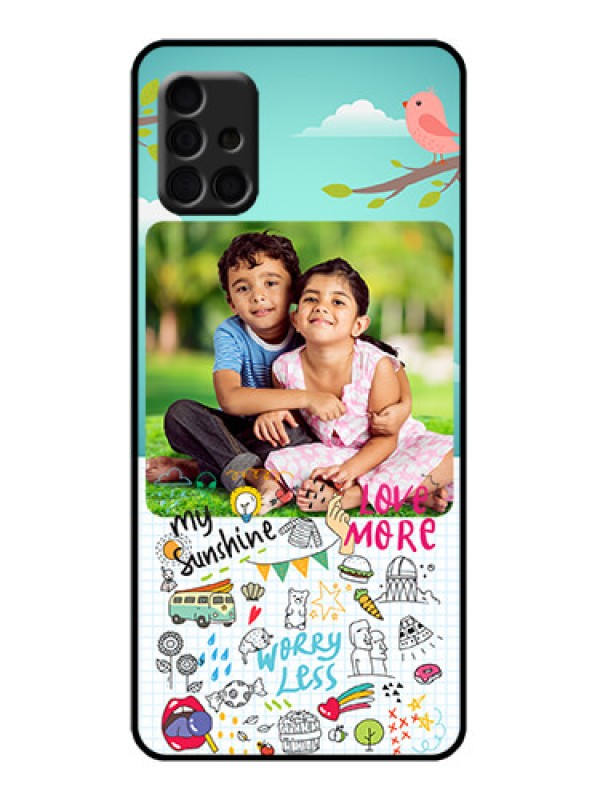 Custom Galaxy A51 Custom Metal Phone Case - Doodle Love Design